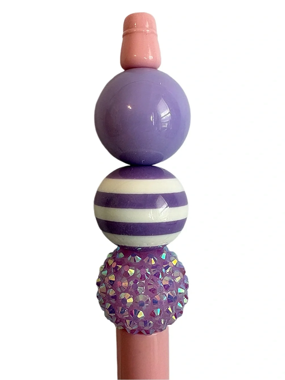 Purple & Pink Handmade Beaded Pen
